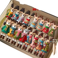 Novedad Transfronteriza: Juego de 16 Adornos Planos de Madera Estilo Americano de 12cm x 8cm para Árbol de Navidad, Suministros para Fiestas