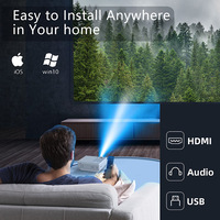 Projecteur de cinéma maison portable 1080P, 200 lumens ANSI, LED Android, contraste 5000:1 pour intérieur et extérieur