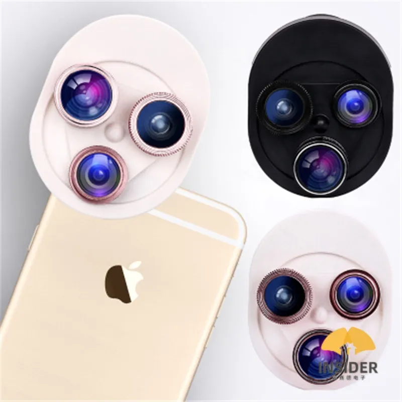 Multi-Function Lens Mobile Phone Shell Wide Angle Fisheyes Macro Lens 4 In 1 Cell Phone Camera Lens