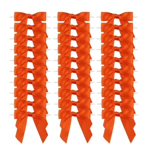 Embalagem DIY laranja com fio transparente laço de laço para pirulito, embalagem para presente de doces, sacola de doces, fixação de vedação, fita de laço