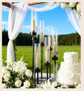 LANJO 2026 Candelabros Profesionales de Lujo Románticos en Dorado/Negro, de Metal y Acrílico para Centros de Mesa de Boda, con 3/5/6/8 Brazos, de 19-24 cm de Ancho - Product Image 6