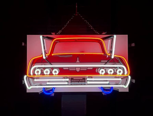 Классические старые знаменитые автомобили неоновые вывески уникального искусства винтажный красочный стиль автомобиля для дома и офиса, украшения гаража и парка - Product Image 3