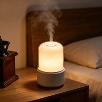 Lámpara Nocturna Única y Elegante con Luz Cálida, Difusor de Aroma USB de 120 ml, Humidificador de Aromaterapia