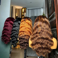 Perruque Body Wave 100% Cheveux Humains, Lace Frontale Brésilienne, Perruque Complète 360 en Cheveux Humains, Perruques Frontales HD 13x4 pour Femmes Noires