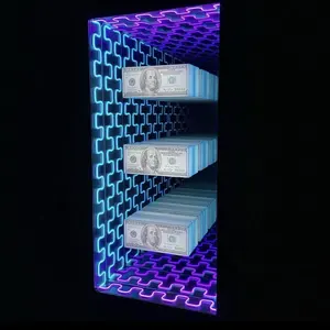 Biển Hiệu Đèn Gương Vô Cực Hình Vuông Tùy Chỉnh Với Đèn Đổi Màu RGB Chữ Led Acrylic 3D