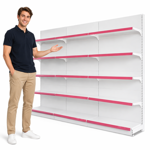 Présentoir Commercial à Mur Simple avec Dos Solide et 5 Étagères Décorées pour Unité de Présentation d'Aliments Emballés en Vrac pour Magasin de Proximité - Product Image 5