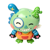 Figurine en vinyle PVC OEM Monstre Vert Kawaii, Jouet Monstre Qui Cligne des Yeux, Cadeau d'Anniversaire, Vente Directe Usine Personnalisée