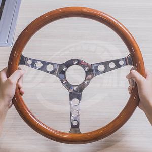 Pièces d'<span class=keywords><strong>auto</strong></span> personnalisées d'usine WZSEAHI <span class=keywords><strong>volant</strong></span> universel classique rétro en bois de noyer 380mm - Product Image 1