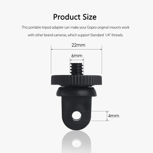 Adaptador de Montaje para Mini Trípode KAMPHO de 1/4\" para Gopro Hero 8 7 6 5 4, para Xiaomi Yi 4K, Sjcam, <span class=keywords><strong>Insta360</strong></span> <span class=keywords><strong>One</strong></span> <span class=keywords><strong>X2</strong></span>/X3/X/R - Product Image 3