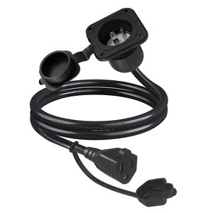 <span class=keywords><strong>Enchufe</strong></span> de entrada de alimentación impermeable de 125V con brida de 15 amperios NEMA 5-15p macho a hembra - Product Image 1