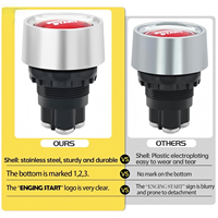 Interrupteur à bouton-poussoir marche/arrêt SPST 12VDC 3 broches Momentané 12 volts Lumière LED rouge IP65 Électronique pour véhicules marins Course