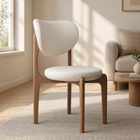 Chaise de salle à manger vintage en bois massif sans accoudoirs, en noyer, avec rembourrage doux en tissu, style moderne, luxe léger, personnalisable, pour la maison, l'hôtel, le restaurant