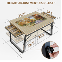 Table de tri inclinable en bois pliable avec tiroirs, bureau d'artisanat réglable en hauteur pour salon, mobilier de loisirs 1500 pièces