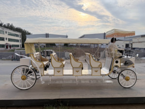Carroza Eléctrica Personalizada de 4 Ruedas para Eventos Especiales, Limusina Turística Blanca de 4 Filas con Capacidad para 12 Personas - Product Image 5