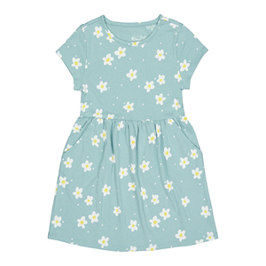 Nueva llegada de moda niños niñas vestido personalizado diseño Casual impreso manga corta cuello redondo niñas vestido de Bangladesh - Product Image 3