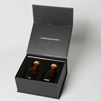 Coffret cadeau noir personnalisé pour parfum Emballage de fond haut de gamme avec laminage mat par estampage et doublure en éponge