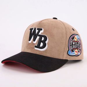 Casquettes de baseball snapback unisexes personnalisées à 5 panneaux, bicolores, en suède 100% polyester, style sportif urbain, pour l'extérieur - Product Image 3