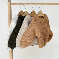 Pull pour bébé en coton 100% tricoté, sélection sur mesure, uni, épais, manches longues, bordure en fourrure, respirant, écologique
