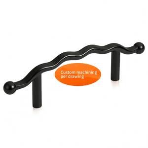 Manija de Puerta con Patrón de Onda Personalizado - Acero Inoxidable/Latón/Bronce, Acabado Cepillado/Pulido, Mecanizado CNC, Electroerosión por Hilo y Perforación, Sin Pedido Mínimo - Product Image 2