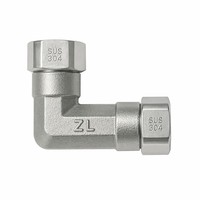 Batang Padat Baja Tahan Karat 304 3000PSI BSPP BSPT 1/2 Inci DN15 Union Elbow Double Female Thread Fitting Pipa Poles