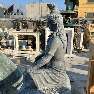 QUYANG extérieur indien religieux pierre naturelle sculpture dieu hindou marbre seigneur Shiva Statue dieu de la <span class=keywords><strong>destruction</strong></span> - Product Image 6
