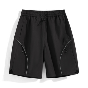 Pantalones Cortos Tácticos Marrones para Hombre con Cordón Lateral, Pantalones Casuales Holgados de Cinco Bolsillos para Hombre, Ropa Exterior de Longitud Media - Product Image 1