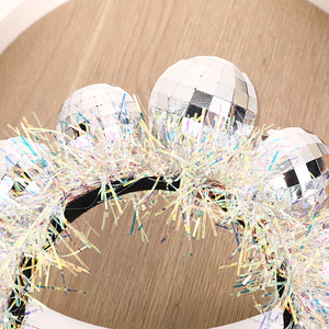 <span class=keywords><strong>Bandeau</strong></span> en plastique Disco Silver Ball Boppers 70s Silver Disco Ball Disco Ball <span class=keywords><strong>Bandeau</strong></span> Costume - Product Image 2