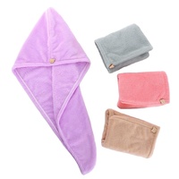 Serviette à cheveux en microfibre avec logo personnalisé, en tissu corail, turban pour femmes, pour la maison