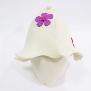 Gorro de Sauna de Lana Natural para <span class=keywords><strong>Hombre</strong></span> y Mujer, <span class=keywords><strong>con</strong></span> Flores, Ecológico, Aislante, para Spa, Baño de Vapor, Banya - Product Image 1