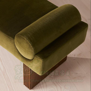Taburete <span class=keywords><strong>de</strong></span> <span class=keywords><strong>madera</strong></span> tapizado en terciopelo <span class=keywords><strong>de</strong></span> alta gama, estilo retro francés, para entrada <span class=keywords><strong>de</strong></span> hotel, cambio <span class=keywords><strong>de</strong></span> zapatos, dormitorio, guardarropa y pie <span class=keywords><strong>de</strong></span> cama - Product Image 5