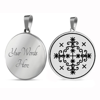 HLSS060 Amulette de Papa Legba Voodoo Loa Veve Charme Vodoun Lwa Talisman Amulette Pendentif en acier inoxydable avec marquage laser