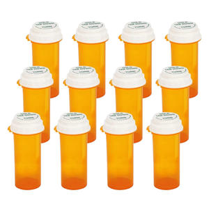 Flacons ronds en plastique ambré pour médicaments, résistants aux enfants, en PP/PC, avec bouchon réversible, impression sérigraphique, pour emballage de pilules et liquides - Product Image 3