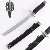 Épée en bois de samouraï japonaise miniature de 52 cm, non affûtée, mini katana pour jeux de rôle et décoration de bureau