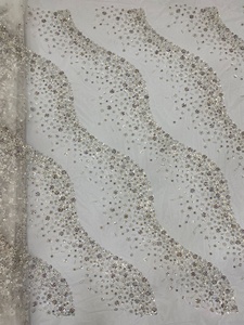 Competitive Price Bridal <strong>Lace</strong> <strong>Fabric</strong> Wholesale <strong>Heavy</strong> <strong>Lace</strong> Embroidery <strong>Fabrics</strong> Wedding Dress Pearl Beaded Bridal <strong>Lace</strong> <strong>Fabric</strong> - Product Image 4