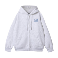 Sweat-shirt unisexe en coton pur 350G à capuche et fermeture éclair, coupe ample et tendance, personnalisable avec logo – Best-seller en Polynésie française