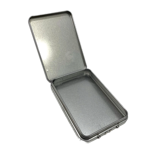Contenedor de estaño resistente a los niños, caja de lata superior deslizante para embalaje de pastillas con tapa con bisagras de diseño personalizado, caja de lata Cr - Product Image 5