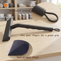 Raclette à vitres en silicone durable et écologique à manche court, profil souple, pour le nettoyage des vitres de voiture, des douches et des sols en plastique