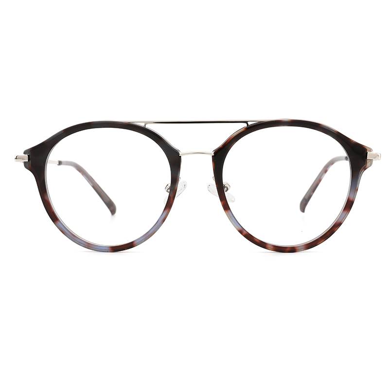 Fashionable Double Bridge Acetate Eyeglasses Frames