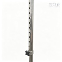 GENTAI MEDICAL Canne quadruple en acier inoxydable avec base remplaçable, hauteur réglable et poignée ergonomique, garantie 1 an pour personnes âgées