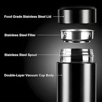 Bouteille isotherme portable pour café et thé avec filtre, souvenirs de mariage, tasses personnalisées, affichage intelligent de la température, gourde isotherme sous vide
