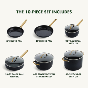 10 Piece Cooking Pots Glass Lids Bakelite Handles Dishwasher Oven Safe for Gas <b>Induction</b> Stoves Ceramic <b>Cookware</b> <b>Set</b> - Product Image 2