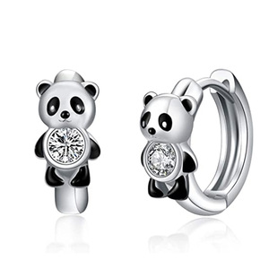 Orecchino a clip a forma di panda da donna, accessorio per l'orecchio alla moda con stile animale carino per tutti i giorni - Product Image 1