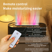 Humidificateur ultrasonique 3D créatif en plastique, coloré, avec simulation de flamme, veilleuse de bureau, alimentation USB, télécommande, usage domestique, garantie 1 an