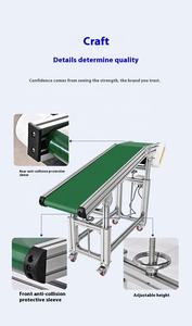 モーターコンベヤベルト プラスチックサプライヤー タイプ 工業用 価格 傾斜型 PVC グリーン メタル ラバー 移動ベルトコンベヤ - Product Image 5