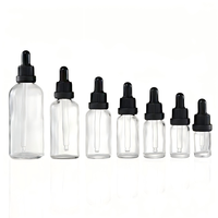 Flacons compte-gouttes transparents pour soins de la peau 5ml 10ml 15ml 20ml 30ml 50ml 100ml – Bouteilles en verre à tête large avec opercule inviolable pour huiles essentielles et cosmétiques