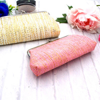 Logo Kustom 6 Inci Kantong Koin Dompet Wanita Kunci Tas Kosmetik Gesper Tas Clutch Gesper Penutupan Snap Tas Lipstik Retro