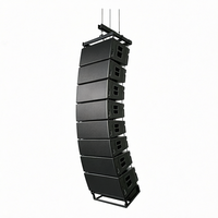 Système de sonorisation pour scène intérieure/extérieure : Enceinte Line Array passive double 10 pouces et Subwoofer 18 pouces avec caisson en bois et système Ferrite