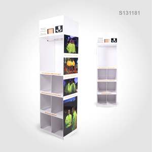 Étagère de supermarché en carton publicitaire, présentoir en carton pour vêtements et veste légère - Product Image 5