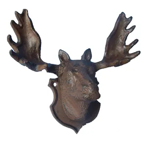 Retro Home Decor Cast Iron Animal Moose Head Hanging Decoration Wall Decoration