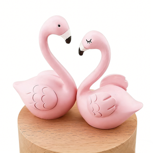 <span class=keywords><strong>Caja</strong></span> <span class=keywords><strong>Musical</strong></span> Giratoria Romántica con Flamencos, Madera de Haya, Mecanismo de 8 Tonos, Regalo Creativo para el Día de San Valentín, Superventas - Product Image 6